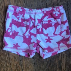 Girls Pink & White Terry Shorts, Mini Boden